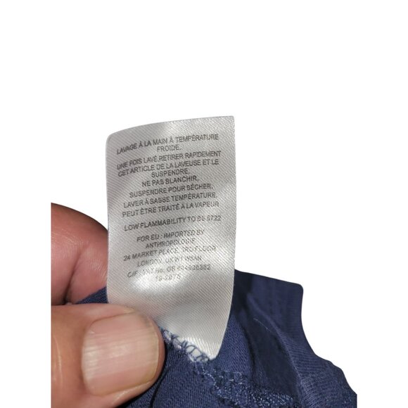 LUNA MOON Navy Blue Embroidered Off-Shoulder Luna Moon Top S Cotton Blend‎ - Picture 8 of 8